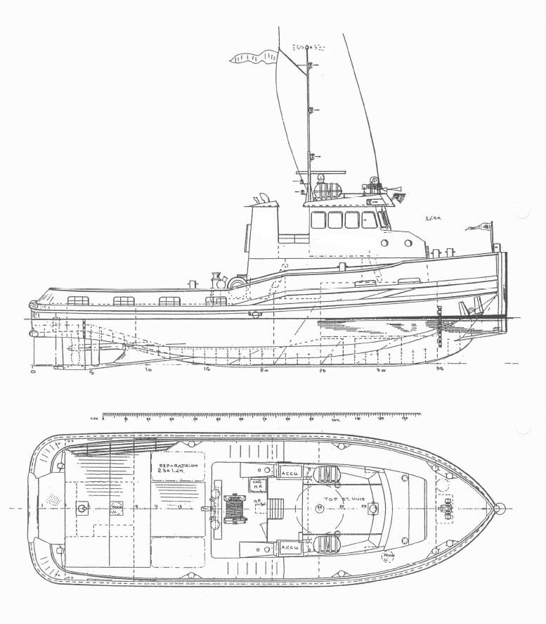 Twin screw tug/workboat, 20 tons bollard pull